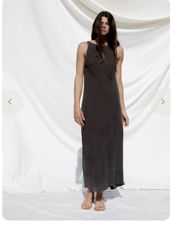 OZMA Dresses & Skirts - OZMA tank dress in pine silk linen Size M